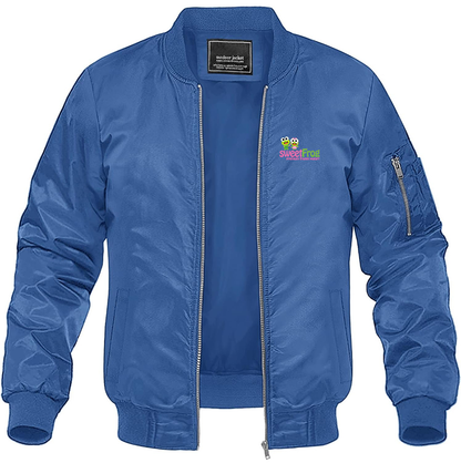 Men's Sweet Frog Frozen Lightweight Bomber Jacket Windbreaker Softshell Varsity Jacket Coat