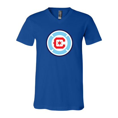 Men's Chicago fire Soccer BELLA + CANVAS - Jersey V-Neck T-Shirt