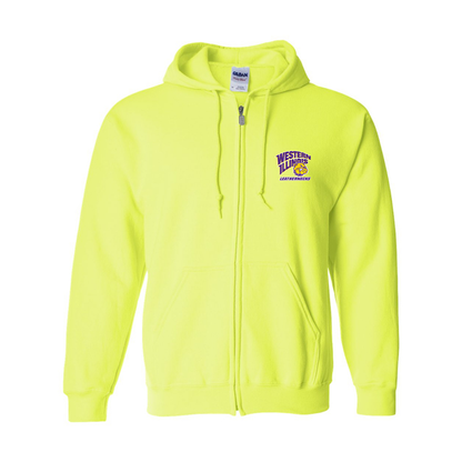 Men's Western Illinois Leathernecks Gildan  Heavy Blend Full Zip Hooded Sweatshirt