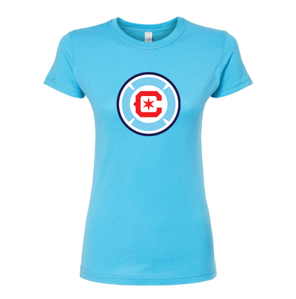 Women’s Chicago fire Soccer Round Neck T-Shirt