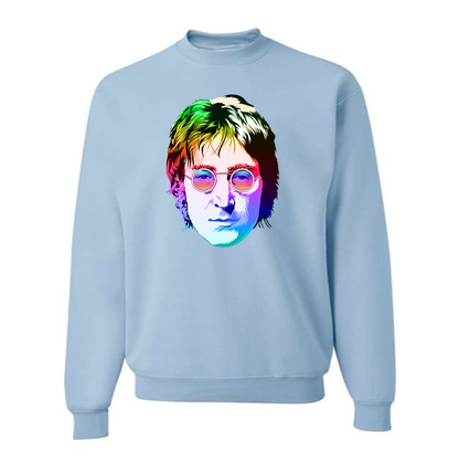 Men's John Lennon Face Art Music Crewneck Sweatshirt