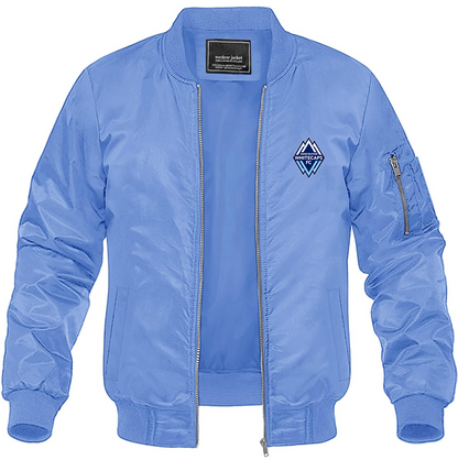 Men's Vancouver Whitecaps FC Lightweight Bomber Jacket Windbreaker Softshell Varsity Jacket Coat