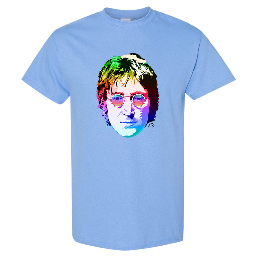 Men's John Lennon Face Art Music Cotton T-Shirt
