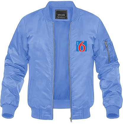 Men's Motel 6 Lightweight Bomber Jacket Windbreaker Softshell Varsity Jacket Coat