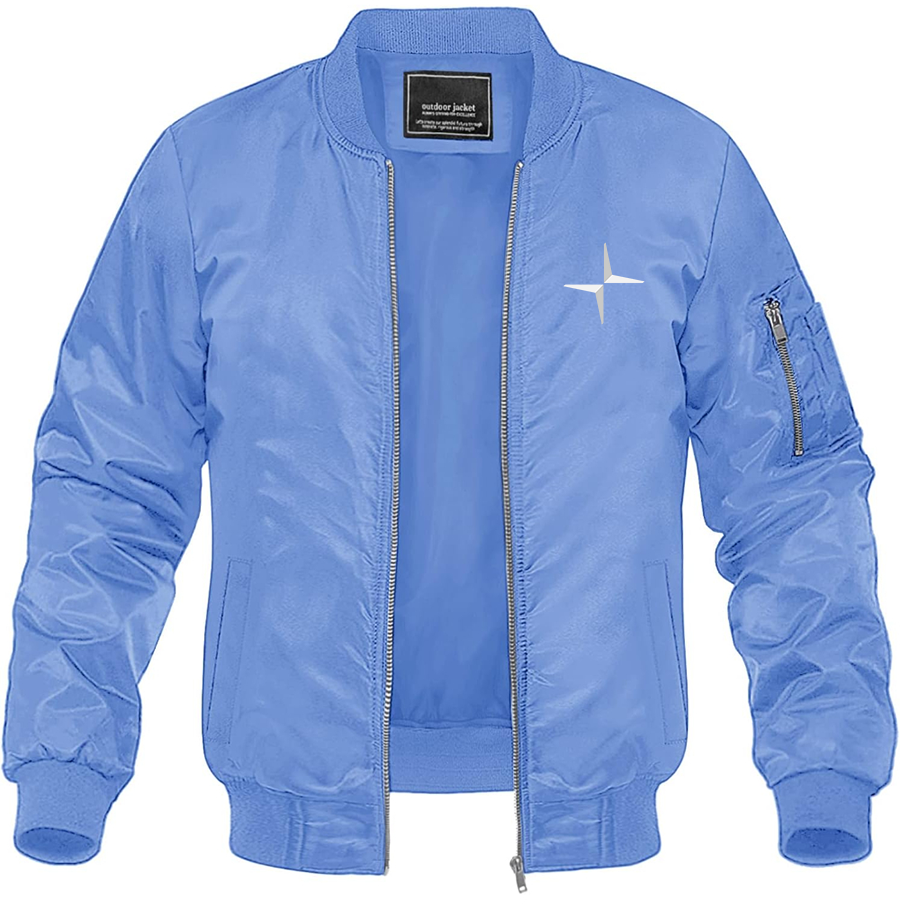 Men's Polestar Electric Car Lightweight Bomber Jacket Windbreaker Softshell Varsity Jacket Coat