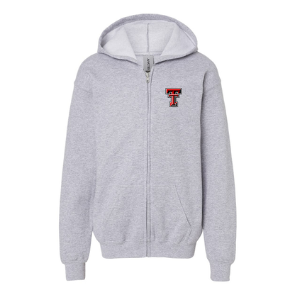 Gildan Heavy Blend YouthTexas Tech Red Raiders Full Zip Hooded Sweatshirt