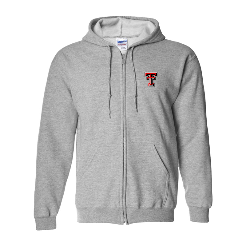 Men's Texas Tech Red Raiders  Gildan  Heavy Blend Full Zip Hooded Sweatshirt