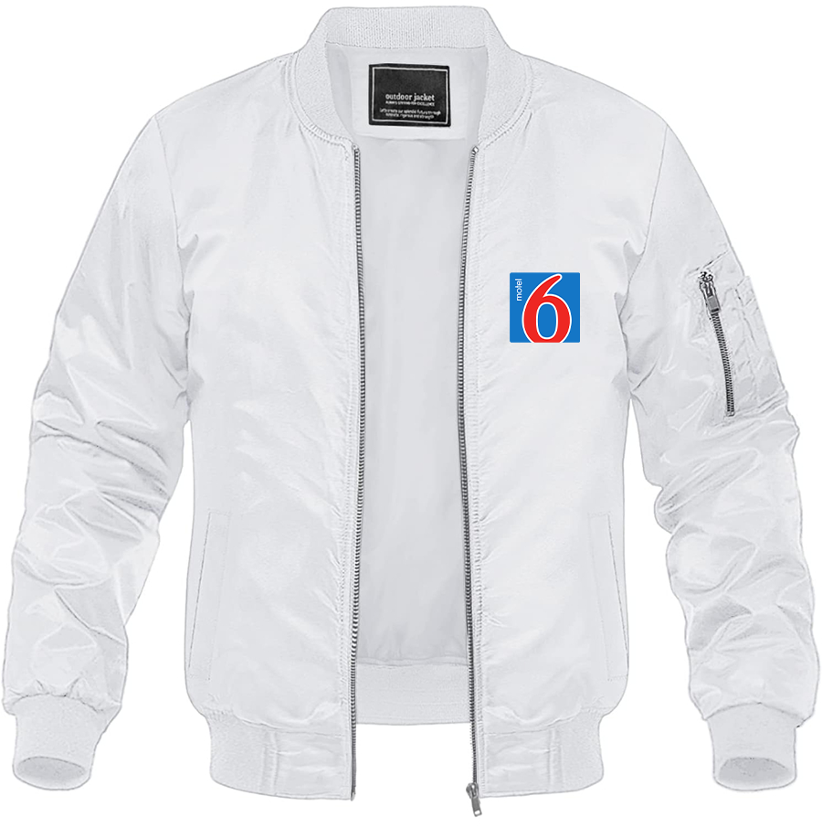 Men's Motel 6 Lightweight Bomber Jacket Windbreaker Softshell Varsity Jacket Coat