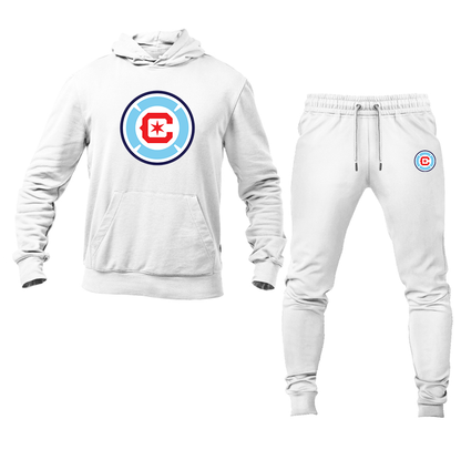 Men's Chicago fire Soccer Pullover Hoodie Joggers Set