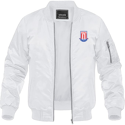 Men's Stoke City Soccer  Lightweight  Bomber Jacket Windbreaker Softshell Varsity Jacket Coat