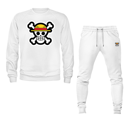 Men's StrawHat Crewneck Sweatshirt Joggers Suit