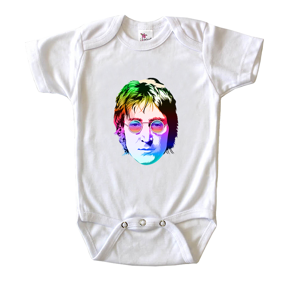 John Lennon Face Art Music Baby Romper Onesie