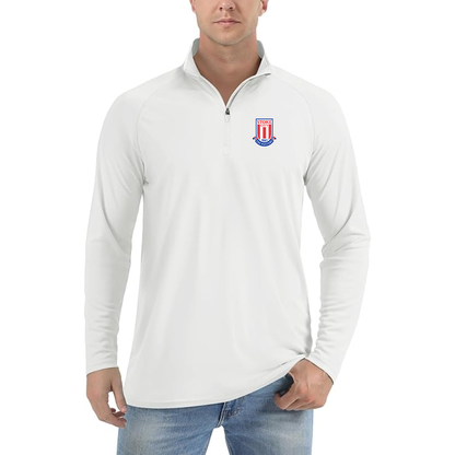 Men's Stoke City Soccer  Lightweight Quarter-Zip Athletic Shirt Long Sleeve