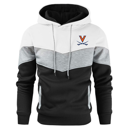 Men's  Virginia Cavaliers  Gesean  Novelty Color Block Pullover Fleece Hoodie Long Sleeve Casual