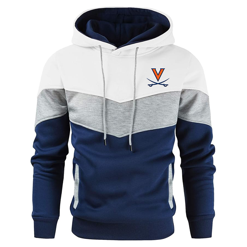 Men's  Virginia Cavaliers  Gesean  Novelty Color Block Pullover Fleece Hoodie Long Sleeve Casual
