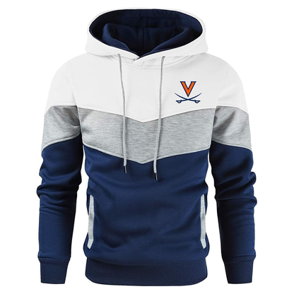 Men's  Virginia Cavaliers  Gesean  Novelty Color Block Pullover Fleece Hoodie Long Sleeve Casual