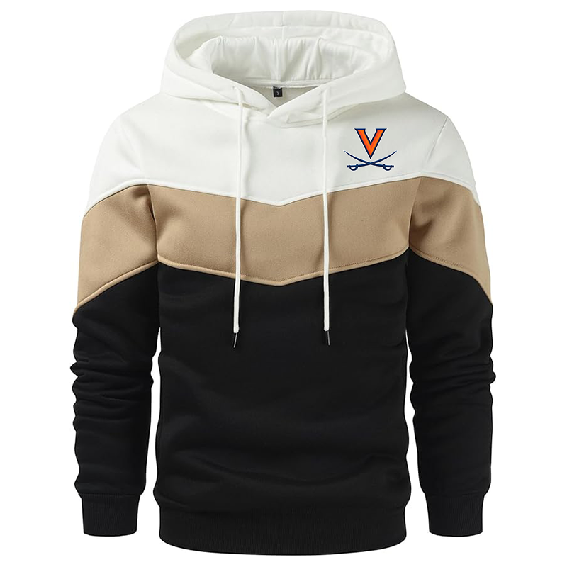 Men's  Virginia Cavaliers  Gesean  Novelty Color Block Pullover Fleece Hoodie Long Sleeve Casual