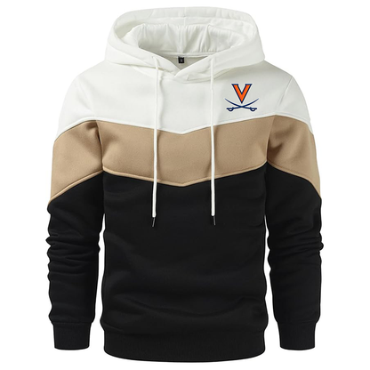 Men's  Virginia Cavaliers  Gesean  Novelty Color Block Pullover Fleece Hoodie Long Sleeve Casual
