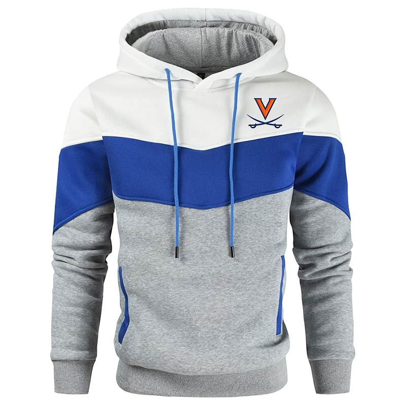 Men's  Virginia Cavaliers  Gesean  Novelty Color Block Pullover Fleece Hoodie Long Sleeve Casual