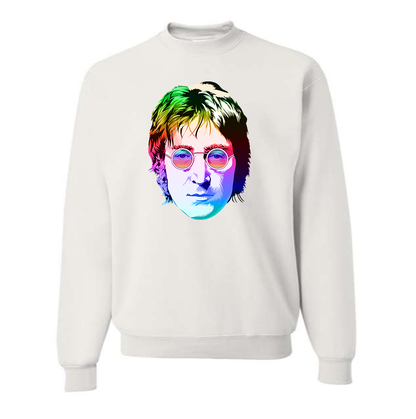 Men's John Lennon Face Art Music Crewneck Sweatshirt