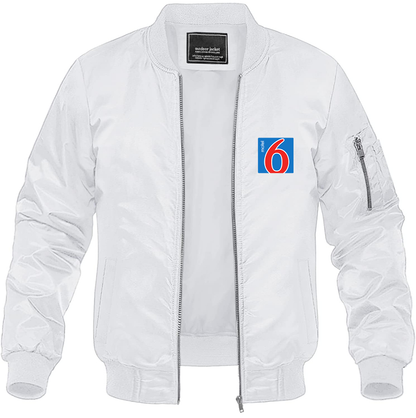 Men's Motel 6 Lightweight Bomber Jacket Windbreaker Softshell Varsity Jacket Coat