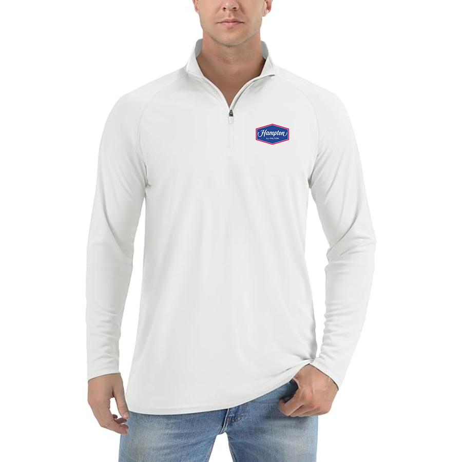 Men's Hampton by Hilton Lightweight Quarter-Zip Athletic Shirt Long Sleeve Performance Wear