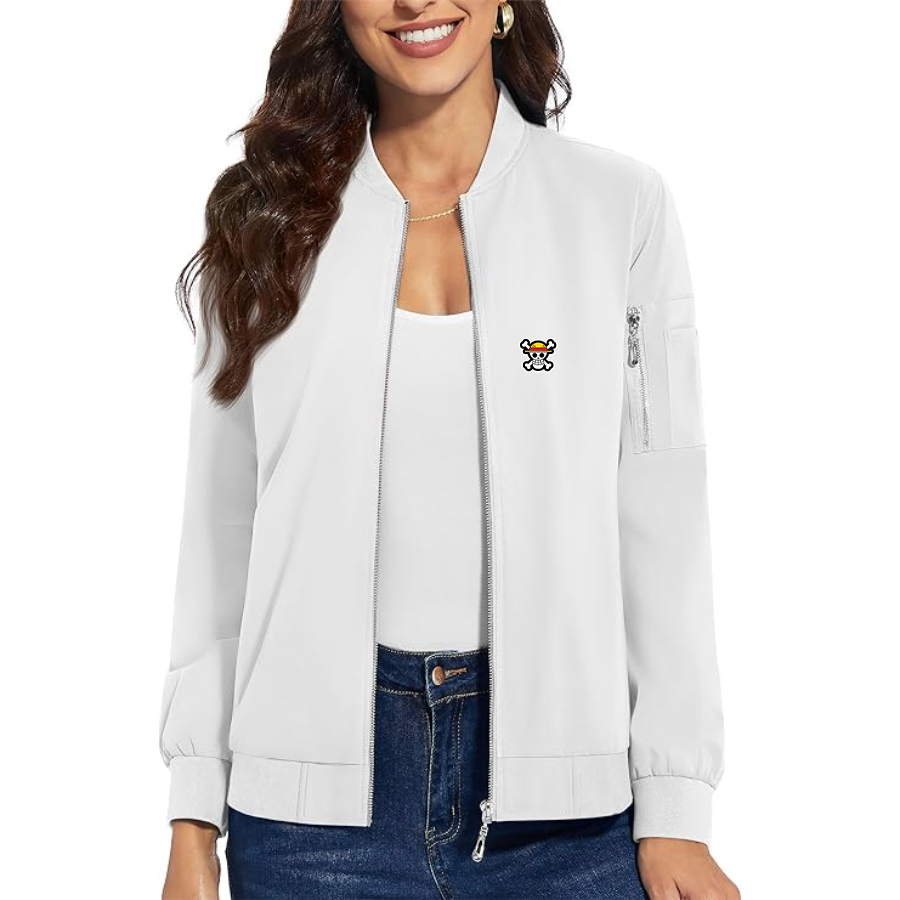 Women's Straw Hat  Premium Bomber Jacket with Polished Detailing and Functional Sleeve Pocket Modern Luxury Outerwear