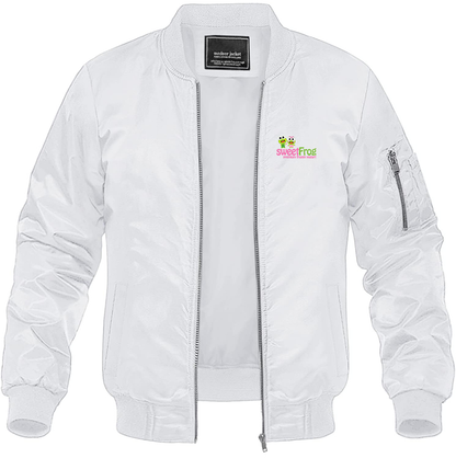 Men's Sweet Frog Frozen Lightweight Bomber Jacket Windbreaker Softshell Varsity Jacket Coat