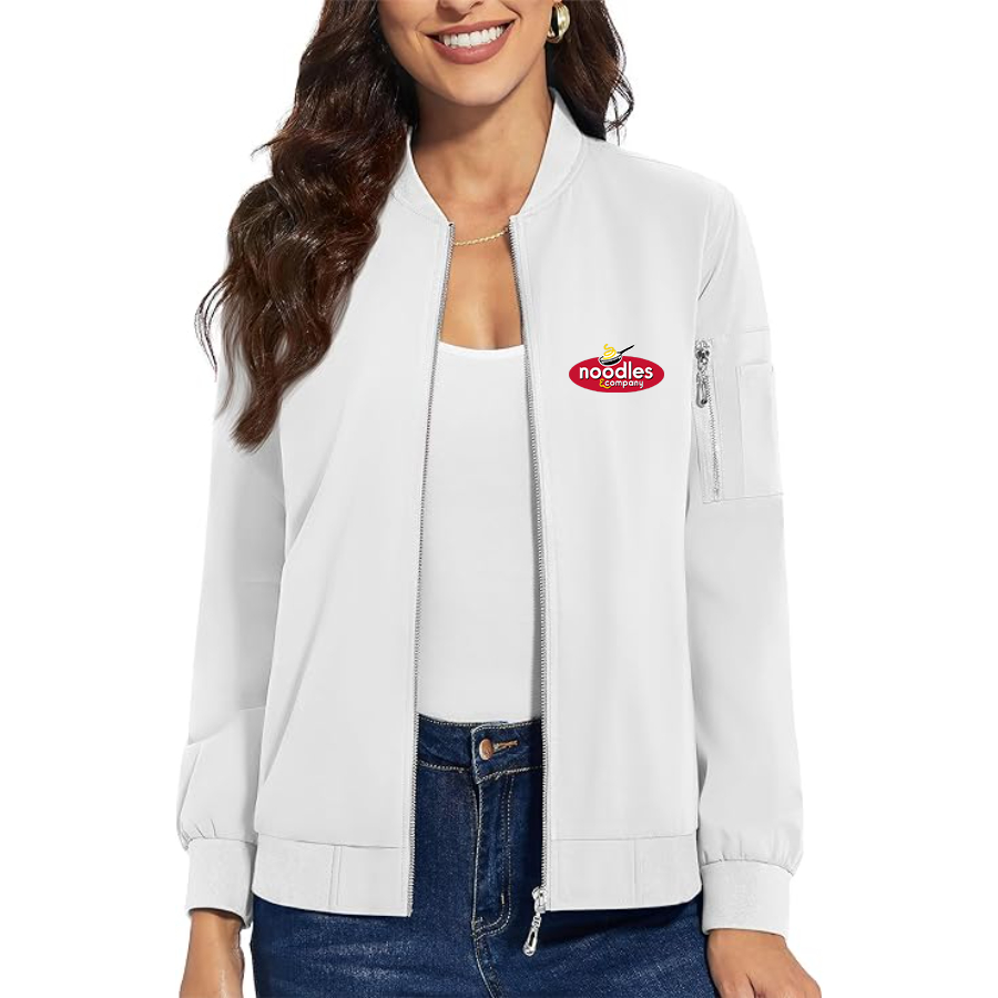 Women's Noodles & Company  Premium Bomber Jacket with Polished Detailing and Functional Sleeve Pocket Modern Luxury Outerwear