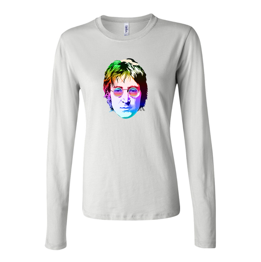 Women's John Lennon Face Art Music Long Sleeve T-Shirt