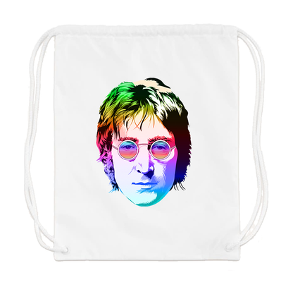 John Lennon Face Art Music Drawstring Bag