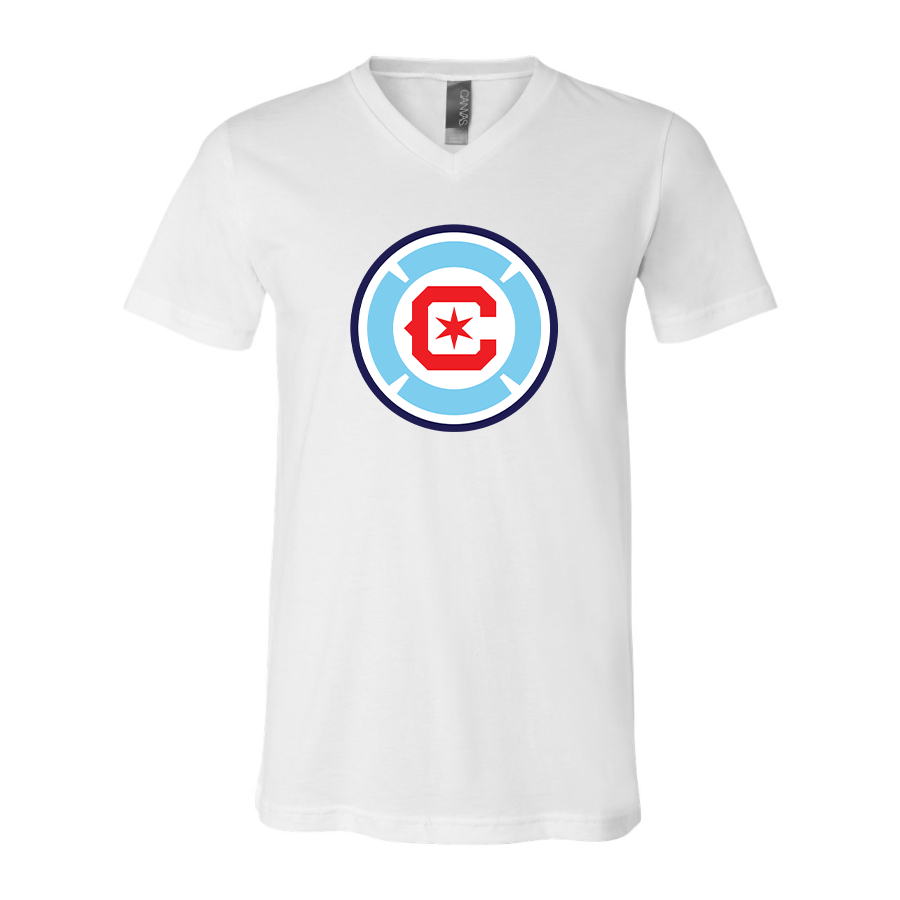 Men's Chicago fire Soccer BELLA + CANVAS - Jersey V-Neck T-Shirt