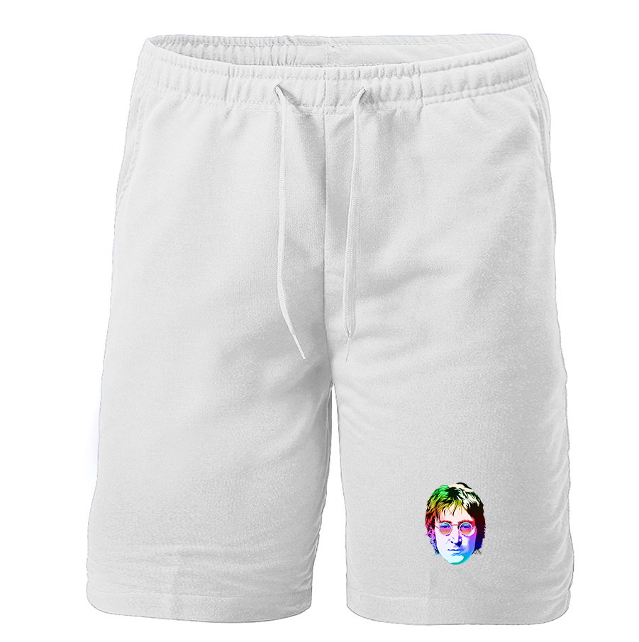 Men's John Lennon Face Art Music Athletic Fleece Shorts