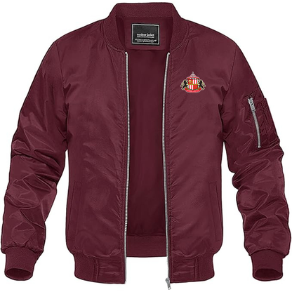 Men's  Sunderland AFC Soccer  Lightweight  Bomber Jacket Windbreaker Softshell Varsity Jacket Coat