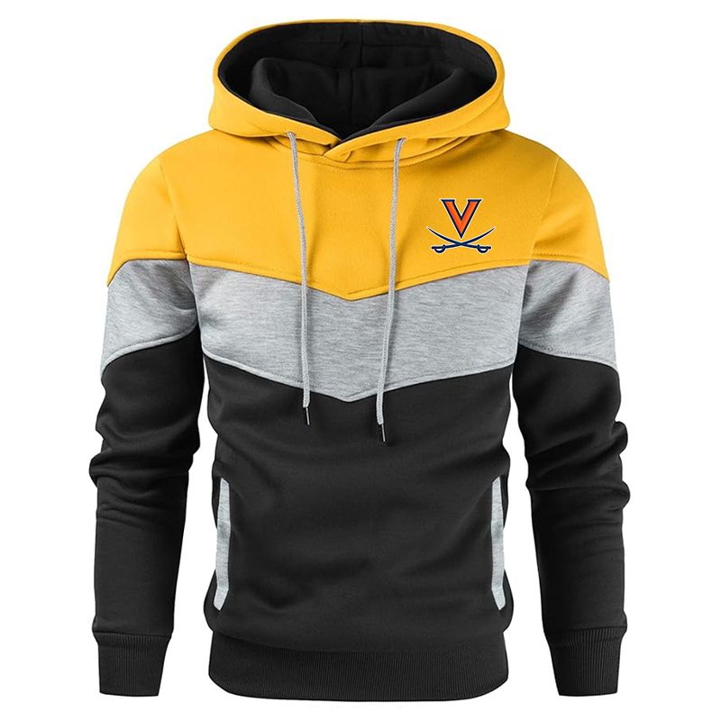 Men's  Virginia Cavaliers  Gesean  Novelty Color Block Pullover Fleece Hoodie Long Sleeve Casual