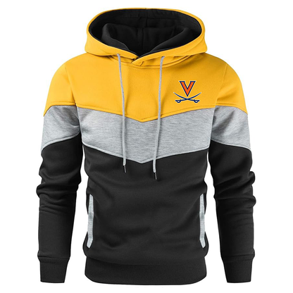 Men's  Virginia Cavaliers  Gesean  Novelty Color Block Pullover Fleece Hoodie Long Sleeve Casual