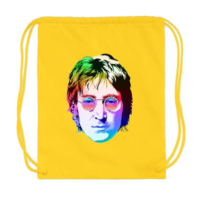 John Lennon Face Art Music Drawstring Bag