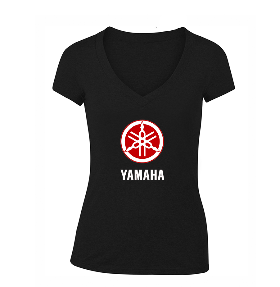 Women's Yamaha Motorcycle V-Neck T-Shirt