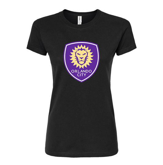 Women’s Orlando City Soccer  Yogurt  Round Neck T-Shirt