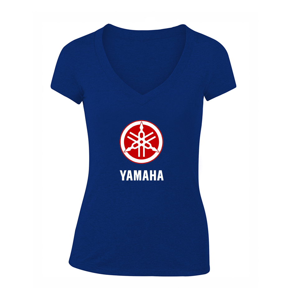 Women's Yamaha Motorcycle V-Neck T-Shirt