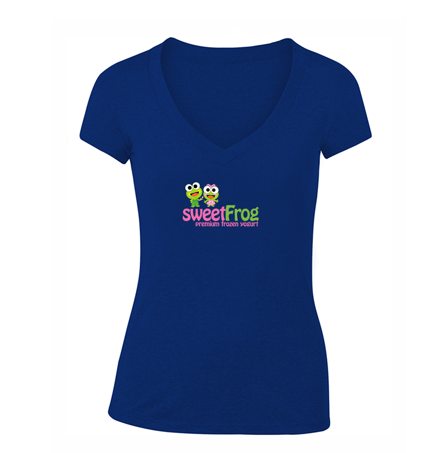 Women's Sweet Frog Frozen V-Neck T-Shirt