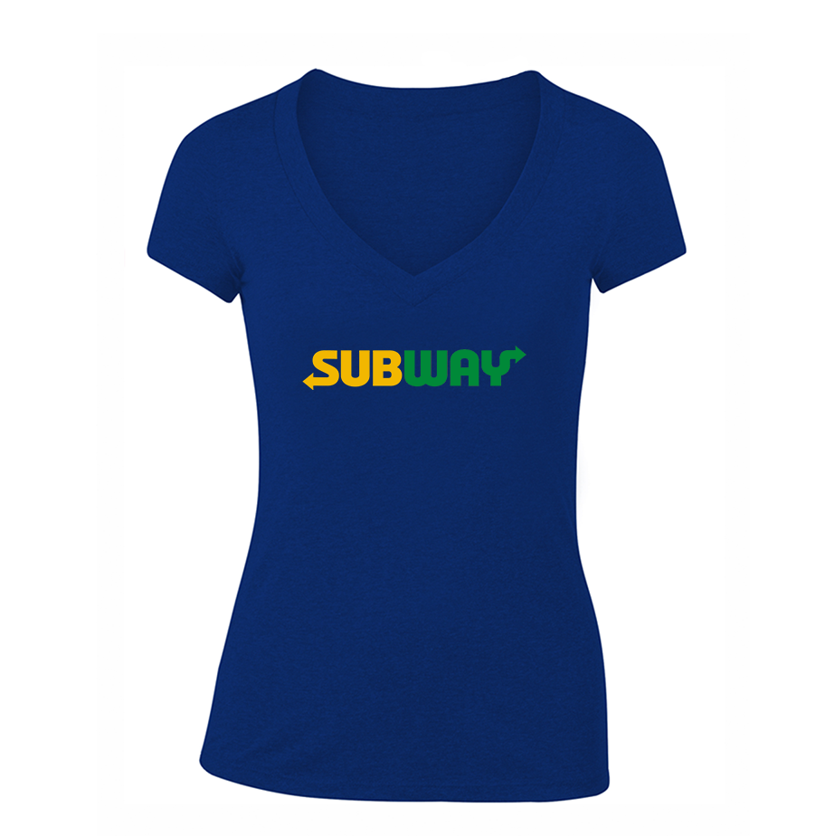 Women's Subway  V-Neck T-Shirt