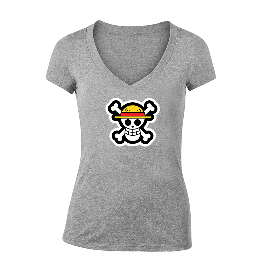 Women's Straw Hat  V-Neck T-Shirt