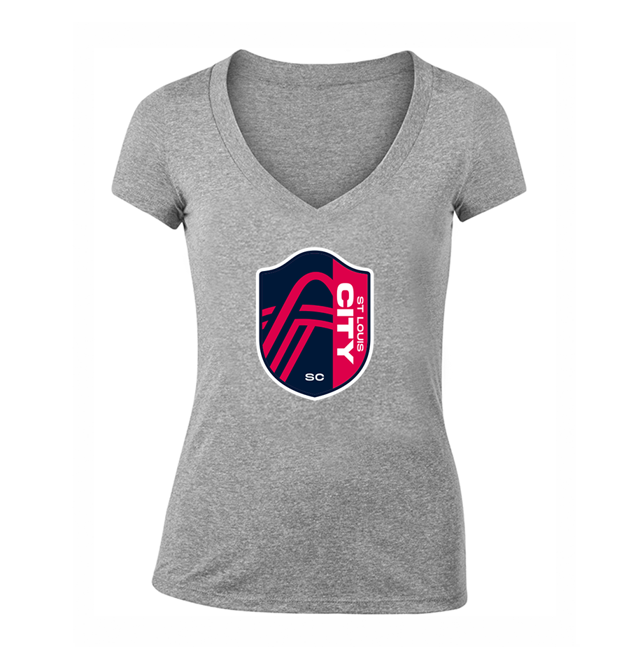 Women's St. Louis City Soccer  V-Neck T-Shirt