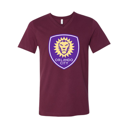 Men's Orlando City Soccer  BELLA + CANVAS - Jersey V-Neck T-Shirt