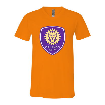 Men's Orlando City Soccer  BELLA + CANVAS - Jersey V-Neck T-Shirt