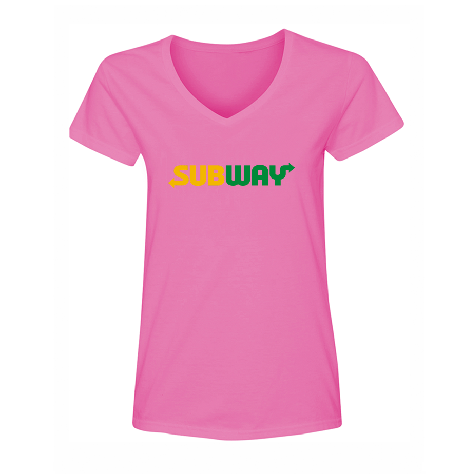 Women's Subway  V-Neck T-Shirt