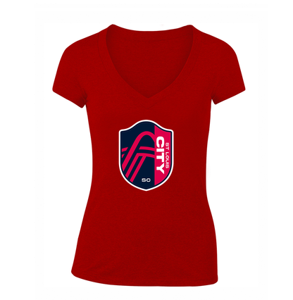 Women's St. Louis City Soccer  V-Neck T-Shirt