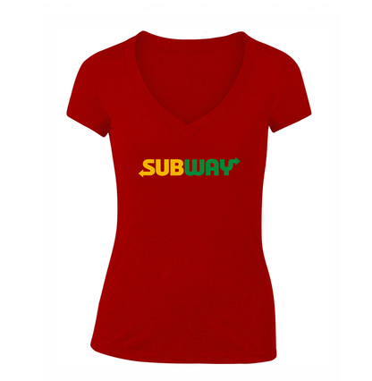 Women's Subway  V-Neck T-Shirt