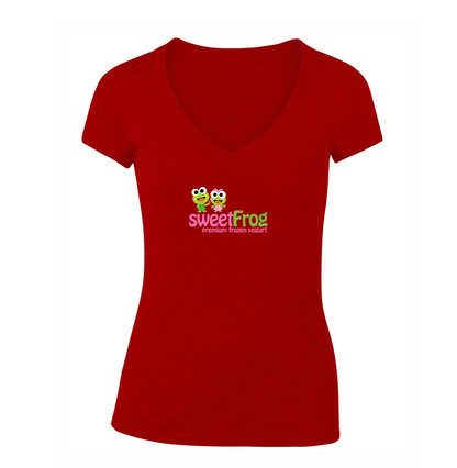 Women's Sweet Frog Frozen V-Neck T-Shirt